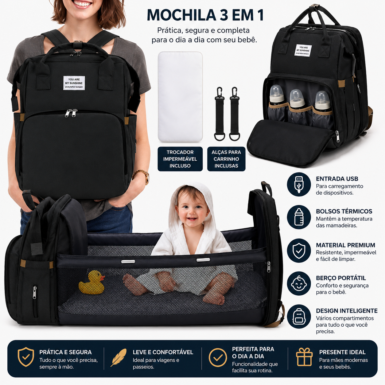 BOLSO MALETA PAÑALERA CON CAMBIADOR