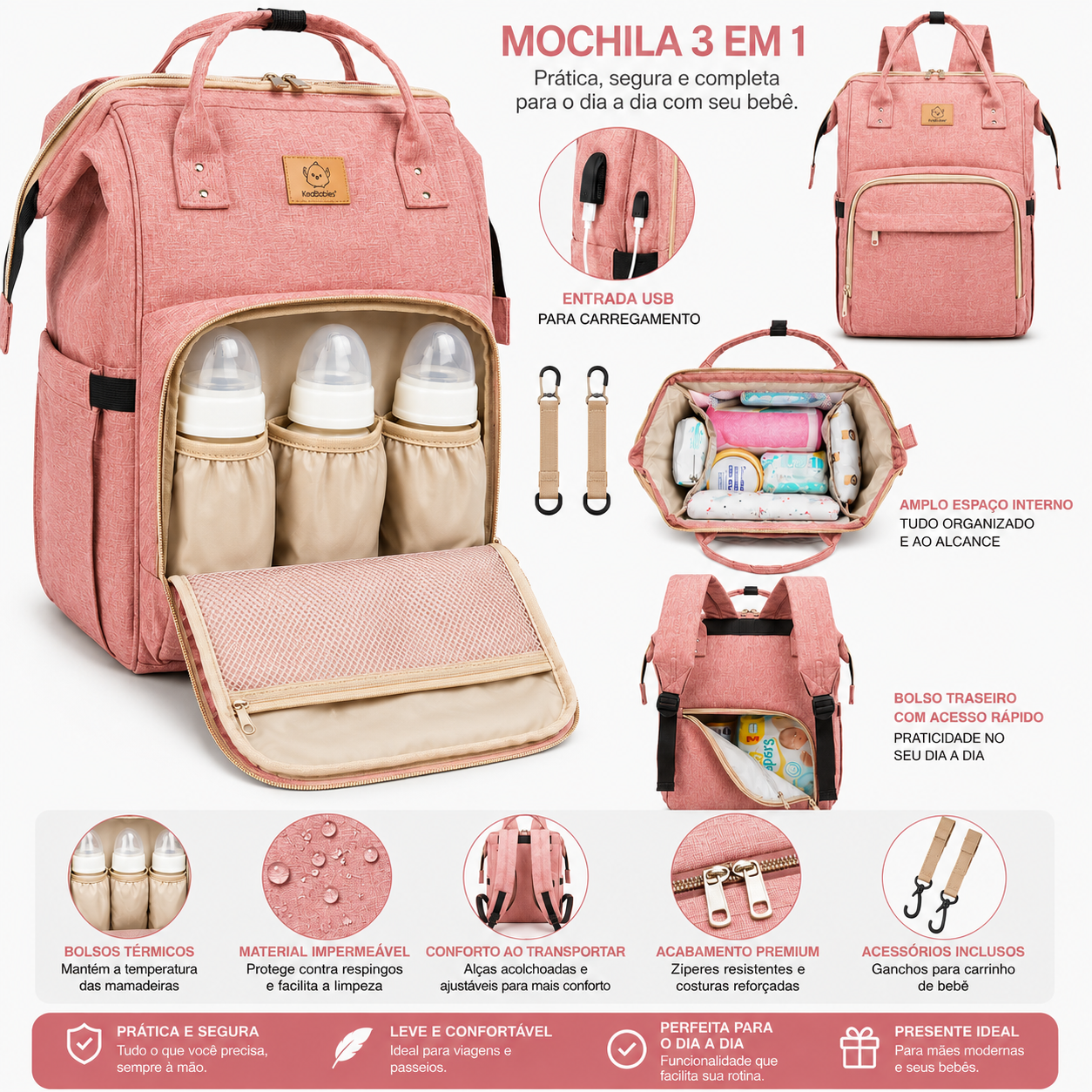 BOLSO MALETA PAÑALERA CON CAMBIADOR